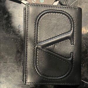 Valentino Black Leather Card Holder